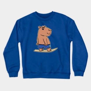 Capybara Surfer Boy Surfing Crewneck Sweatshirt